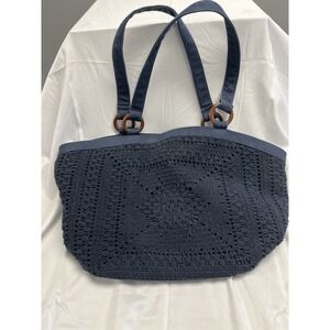 Talbots Navy Crochet Purse Handbag‎